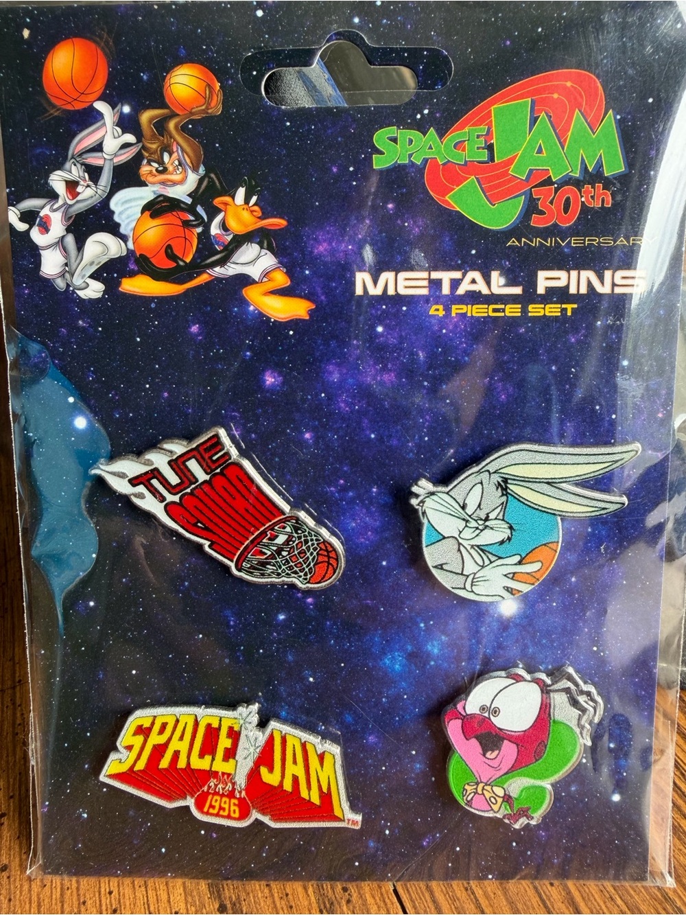 Space Jam Pins 4-Piece Set 30th Anniversary Characters Branding from 1996 Film